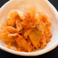 Kimchi · Spicy pickled Napa cabbage.