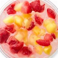 Fruit Water · Water + Sugar Free Coconut + Sugar Free Vanilla + Frozen Strawberry + Frozen Mango