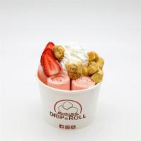 Strawberry Cheesecake · Strawberry ice cream mix with cheesecake pieces, topped with whipped, cheesecake pieces, str...