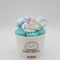 Cotton Candy · Cotton candy ice cream, topped with whipped cream, cotton candy and cotton candy sprinkles