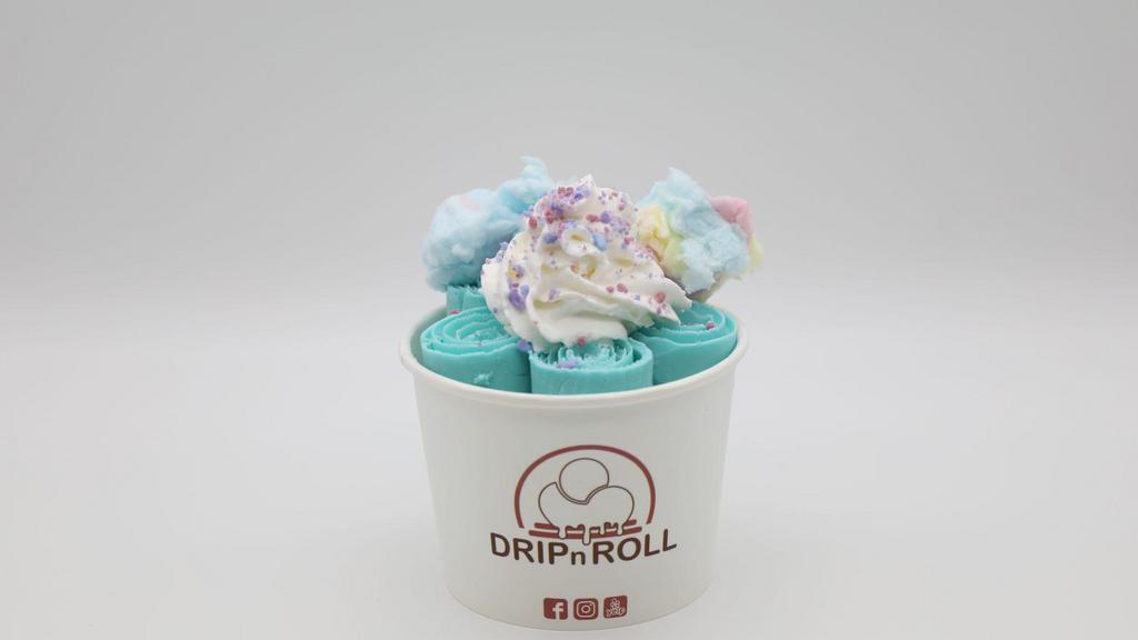Cotton Candy · Cotton candy ice cream, topped with whipped cream, cotton candy and cotton candy sprinkles