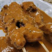 10 Sticks Satay Chicken (Dark) · Malaysian style skewered BBQ Chicken (dark meat). Served with our special Satay Peanut Sauce...