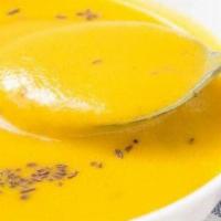 Carrot Soup // Hot · Also available cold!
Ingredients: carrot, olive oil, celery, shallots, garlic, ginger, black...
