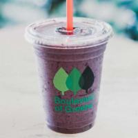 University Drive · Deep purple and named after TCU! All-organic blueberries, acai, apples, almond milk, and map...