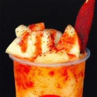 Spicy Mango · Real mango chunks blended with ice and sugar, Chamoy and Tajin as toppings - Best with mango...