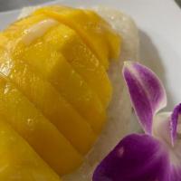 Sweet Sticky Rice With Mango · The classic Thai dessert “ Sticky Rice Mango “ Famous served as street food in Thailand.
