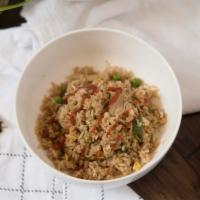 Fried Rice · Wok-tossed rice with onions, carrots, egg.