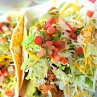 Fried Chicken Que Chilero Taco · Flour Tortilla, Fried Chicken, Roasted Poblano Creamy Sauce, Lettuce, Shredded  Jack Mix Che...