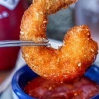 Sesame Panko Fried Shrimp · 6 large shrimp breaded in panko bread crumbs and  sesame seeds, served with your choice of s...