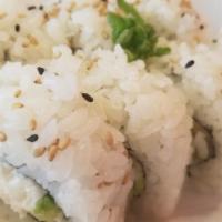 California Roll · Crab salad, avocado, topped with sesame