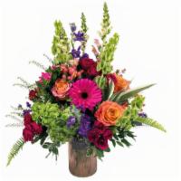 Bellini All Around · Jump into summer with this eye-turning combination of fresh snapdragons, gerberas, roses and...