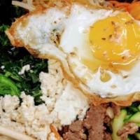 Dolsot Bibimbap & Kalbi · Bibimbap and Korean BBQ, beef kalbi