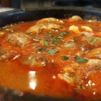 Oyster Soup · A tofu soup with oyster