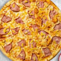 Aloha Sunrise Pizza · Pineapples, Canadian bacon, and mozzarella cheese baked on a hand-tossed dough.