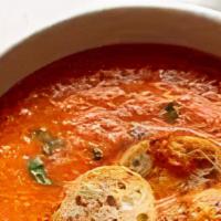 Tomato Basil Soup · Add chicken, gyro, salmon and shrimp for an additional charge.