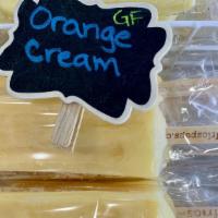 Orange Cream · Made with real orange juice with a creamy base- it’s a dreamsicle  on a stick- Gluten Free
