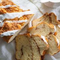 Chunky Cinnamon Bread · Our delicious white bread swirled with cinnamon then frosted. This is what we make our Frenc...
