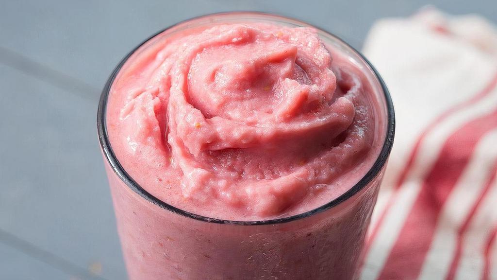 Razzleberry Smoothie · Apple juice, raspberry sherbet, nonfat vanilla yogurt, raspberries, banana