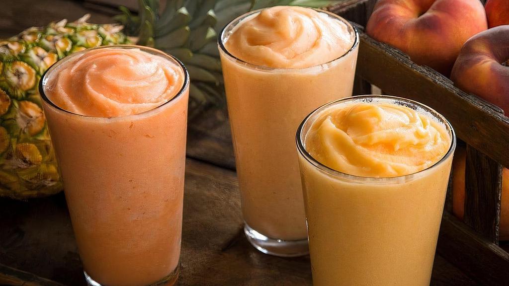Planet Peaches Smoothie · Peach juice, nonfat vanilla yogurt, peaches, mango