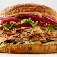Fiesta-Style Sandwich · CHOICE OF: smoked turkey | ham | chicken | roast beef. COMES WITH: cheese | olives | roasted...