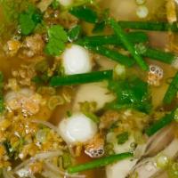  H2. Hu Tieu Do Bien/ Seafood Rice Noodle · Fried fish balls, fish balls, crab sticks, shrimp balls and shrimp