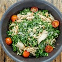 Chicken Kale Salad · Grilled chicken, peanuts, cherry tomatoes, cabbage, mint, cilantro, parmesan cheese, and cit...