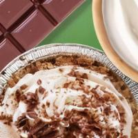 Mini Chocolate Cream Pie · A thin layer of lightly sweetened cream cheese on top of a homemade honey graham cracker cru...