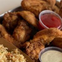 Pick One Fried Platter · Choose 1 item from Shrimp, Catfish, Whole Catfish, Oysters, Chicken Tenders, Wings, Em's Who...