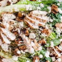 Chicken Caesar Salad · Grilled Chicken Breast, romaine lettuce, parmesan, and croutons.