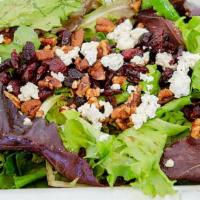 Cranberry Salad · Mixed greens, cranberries, candied pecans, and blue cheese in a balsamic vinaigrette.