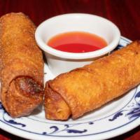 Egg Roll · Two pieces. Crispy dough filled with minced vegetables.