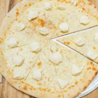 White Only Pizza · Ricotta spread and mozzarella cheese. No tomato sauce. New-york pizza.
