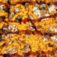 Loaded Cheesy Fries · Crispy chicken, cheeses, and five different signature sauces with hint of chaat masala seaso...