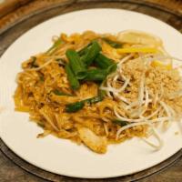 Pad Thai · Stir fried rice noodles with egg, bean sprouts and scallion in Thai special sauce and ground...