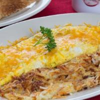 Build Your Own Omelet · Two eggs omelet with your choice of filings one meat, one cheese, one veggie, comes with bis...