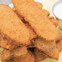 Fried Pickles · Served with ranch for dipping