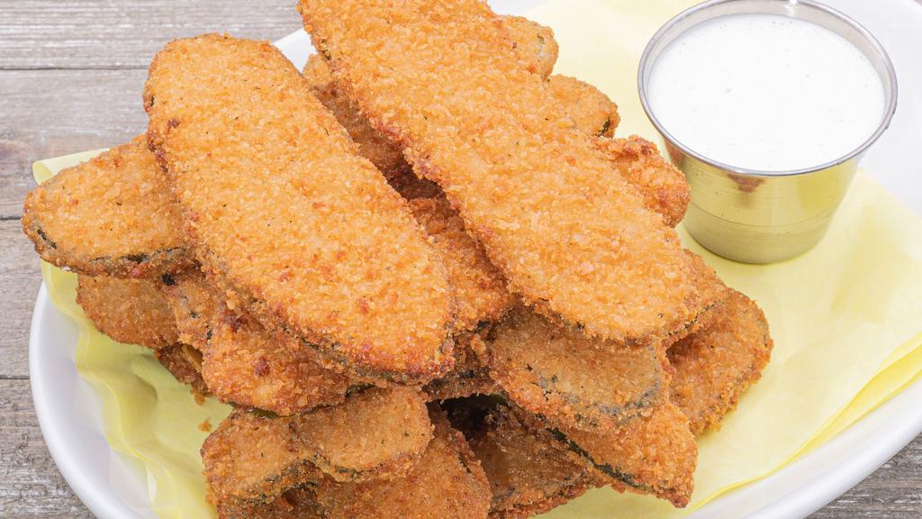 Fried Pickles · Served with ranch for dipping