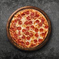 Large Pioneer Pepperoni Pizza · Large pioneer pepperoni pizza topped with feta cheese, parmesan cheese, fresh tomatoes, blac...