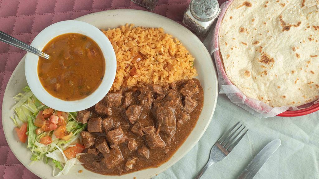 Carne Guisada Plate · Tender beef with special gravy sauce.