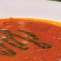 Tomato Basil Soup · Roasted Roma tomatoes and fresh basil, simmered in a creamy tomato bisque.
