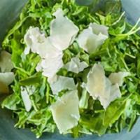 Arugula Salad · Fresh arugula and shaved pecorino romano cheese tossed in a light lemon and Sicilian extra-v...