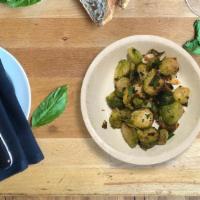 Brussels Sprouts · slow roasted, pancetta, garlic