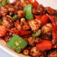 Kung Pao Chicken · Served with rice.
