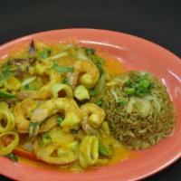 Usa Seafood Ranchero · Grilled Calamari, Octopus, Shrimp, Onions, Tomatoes, Red/Green Pepper & Jalapeño.