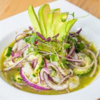 Aguachiles Atx Green · Jalapeños and serranos combined, make this a verde favorite of the aguachiles.