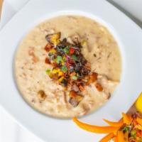 Crema De Almejas · Don Lupe's favorite clam chowder. May be served raw or undercooked; consuming raw or underco...