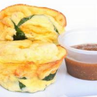Veggie Egg Bites · In house made veggie egg bites made with spinach, red onion, red bell pepper, cheese and egg...