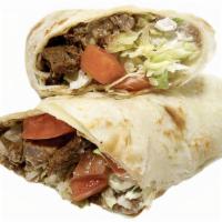 Burrito · Flour tortilla with  your choice of meat, beans, lettuce, tomato, sour cream and  green or r...