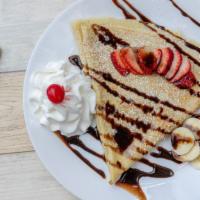 Banana & Strawberry Crepe · Nutella Filling with Fresh Banana and Strawberry Slices