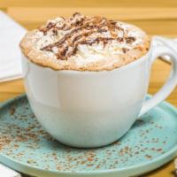Cafe Mocha · Double shot of espresso with Hershey's chocolate syrup, steamed milk, topped with freshly ma...